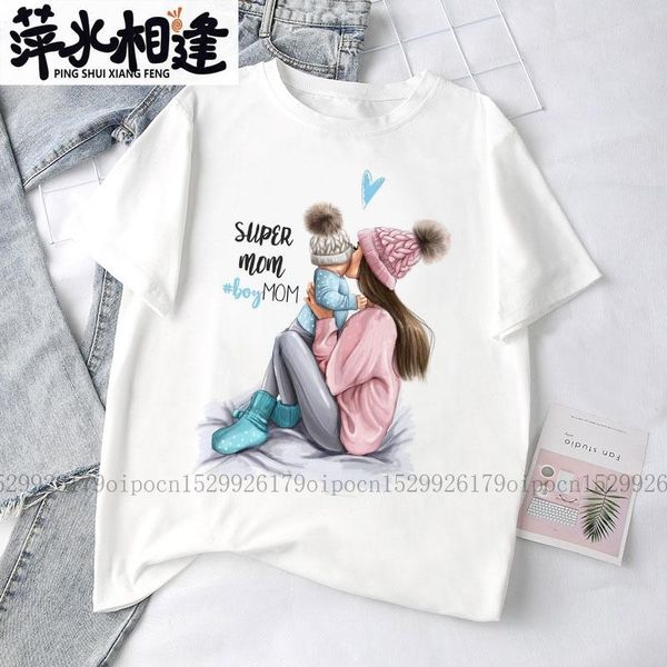 

women's t-shirt fashion beautiful mother's t shirt women 2021 summer short-sleeved aesthetic clothing harajuku white tshirt