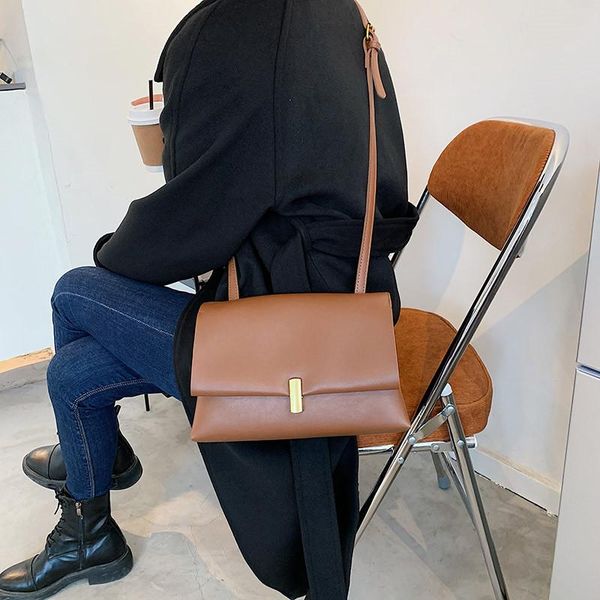 

evening bags simple pure color women messenger bag classic small square portable shoulder female soft leather crossbody handbag