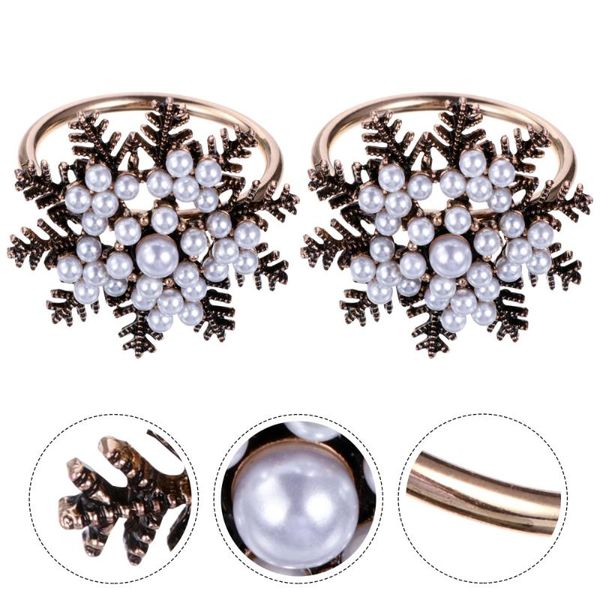 

napkin rings 2pcs shiny pearl holder chic christmas buckles festive decoration