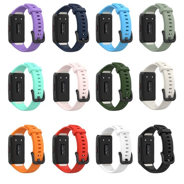 Alça de pulso de silicone para original Huawei Honra Banda 6 Smart Watch Wristband Sport pulseira relógio Bandas para Honra Band 6 Atacado