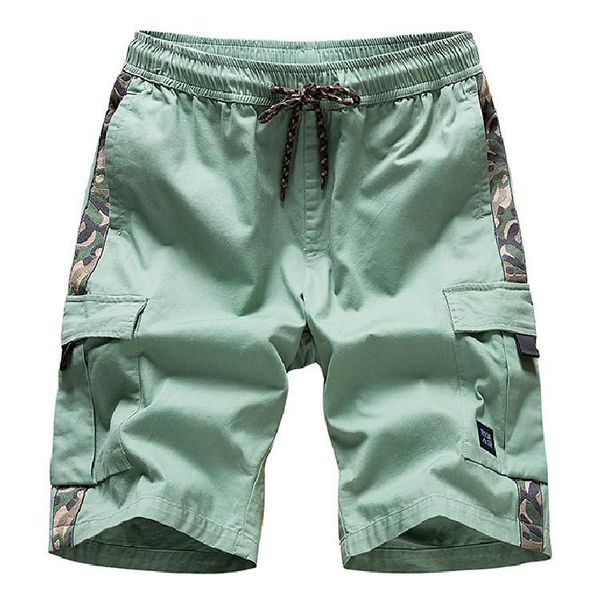 

men's shorts summer cargo men camo cotton short pants fashion clothing high waist casual drawstring with pockets, White;black