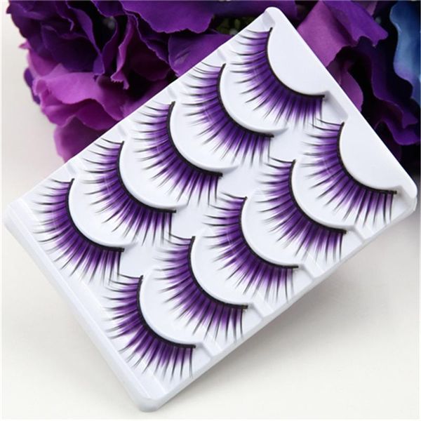 

false eyelashes smoked makeup scene purple colorful thick thin cross section