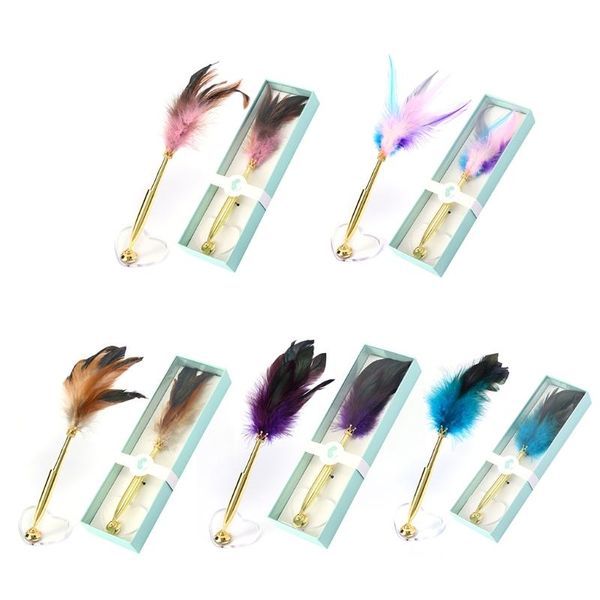 

ballpoint pens w3jd vintage crown quill dip feather pen signature with heart base calligraphy writing office supplies, Blue;orange