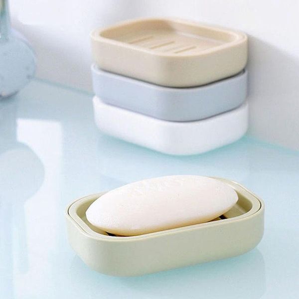 

practical bathroom plastic double layers draining soap case holder toilet shower dish storage tray dishes