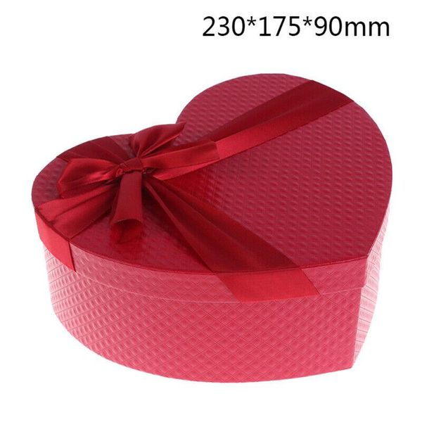 

gift wrap s/m/l box heart-shaped package red ribbon valentines wedding bow