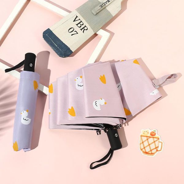 

umbrellas cute cartoon umbrella sunshade and anti-ultraviolet sun three-folding sunny rainy automatic