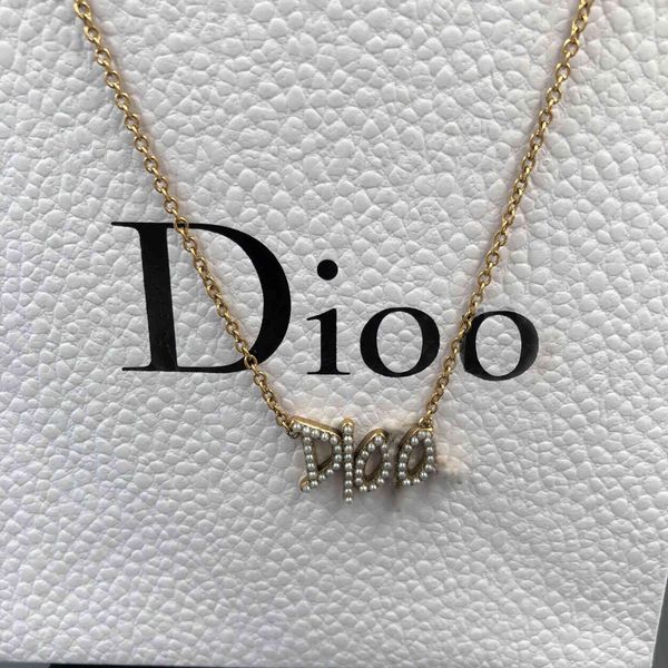 

necklace d family letter for women's online star in 2021 the same dijia pearl fashion, Silver