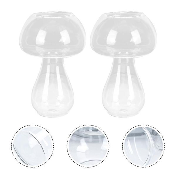 

vases 2pcs glass flower decorative deskbottles (transparent)