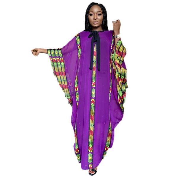 

ethnic clothing african dress for women kaftan maxi long dashiki chiffon bubu gowns robe party big size, Red