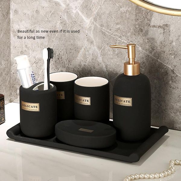 

satellite five-piece bathroom supplies wash set mouthwash cup toothbrush hand lotion bottle decoration accessories bath accessory