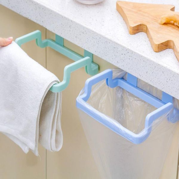 

bag clips portable cupboard door back hanging trash rack storage kitchen garbage rubbish can holder cabinet