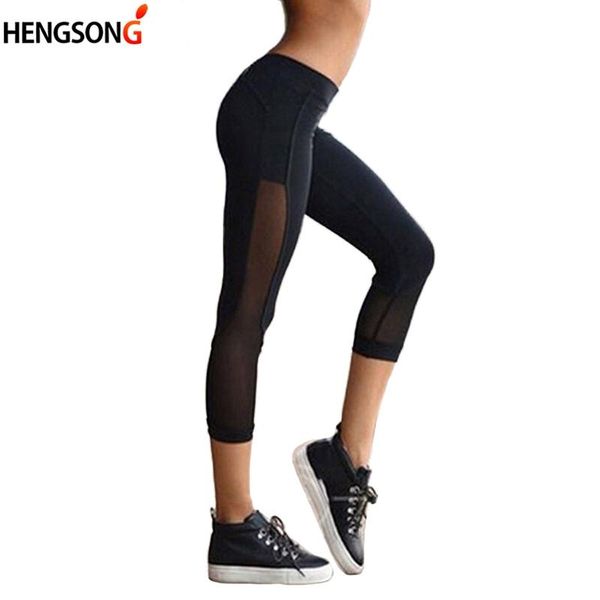

yoga outfit women cropped pants woman female fitness leggings running gym stretchy sports trousers calf-length