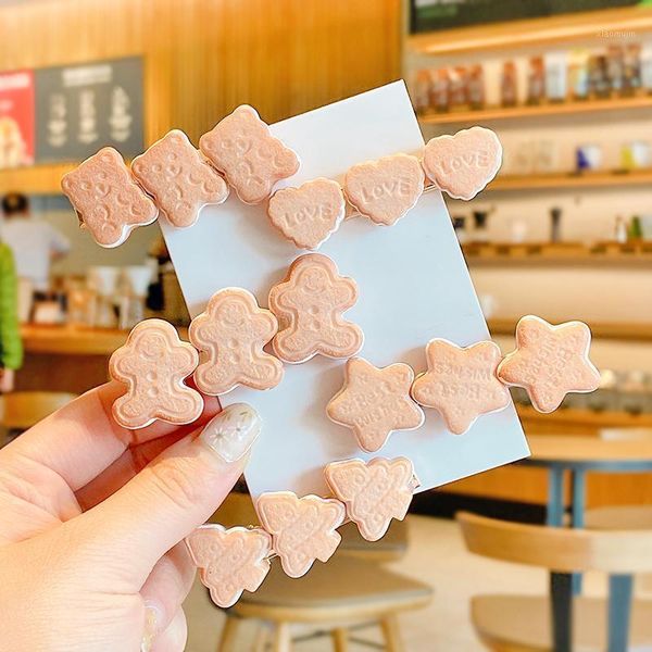 

children cute alloy bear snowman star tree heart ornament hair clips baby girls lovely hairpins kids accessories, Slivery;white