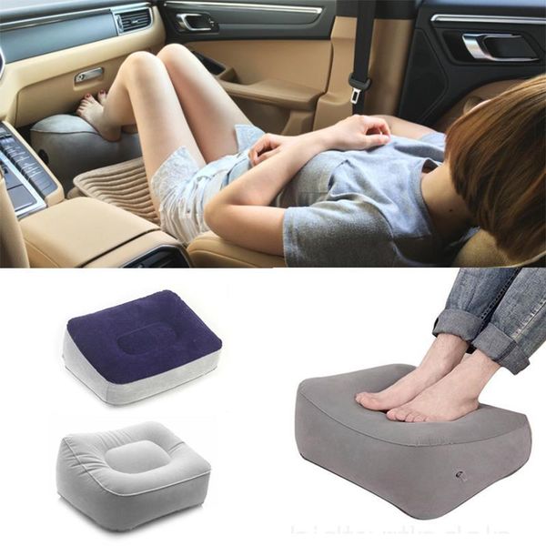 

color pvc flocking pillow cushion inflatable foot portable office plane flights durable comfortable relaxing feet tool cushion/decorative
