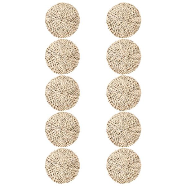 

mats & pads 10pcs corn bran placemat simple woven table mat decorative tableware