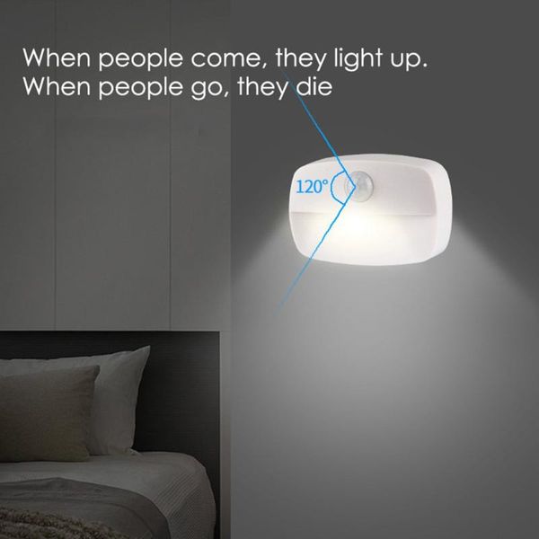 

night lights smart motion sensor battery powered led light human body induction for home bed kitchen cabinet wardrobe wall lamp