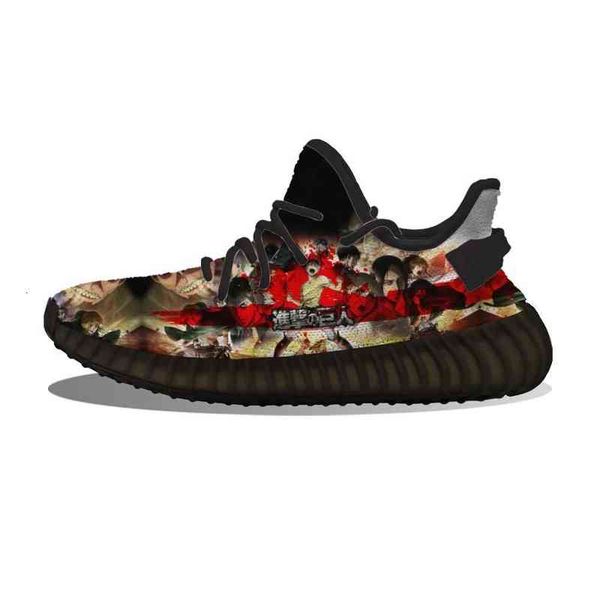 

customizationanime-attack diymanual on titan running shoes mesh printed mens womens trainers outdoor sports sneakers2, Black;white