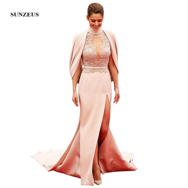 

party dresses red carpet celebrity high neck evening long side slit abendkleider kaftan gowns open back dress, White;black