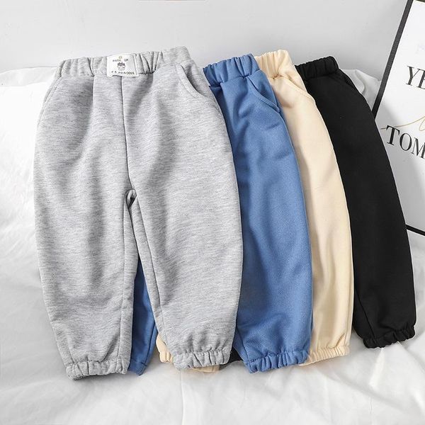 

trousers 2021 autumn children's pants pure color fashion boys' casual girls' spring long loose sweatpants, Blue