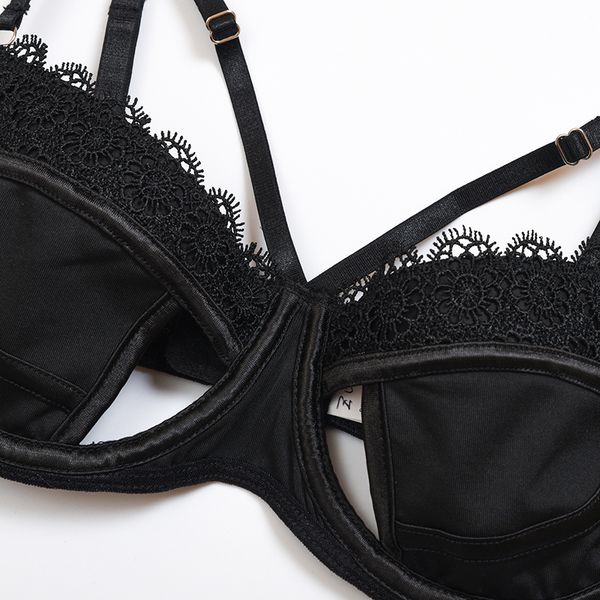 

Bra Thong Set Black Lace Bra Underwear Women Set Brassiere Top Sexy Intimates Lingerie Femme Hot Underwear & Sleepwears, Black set