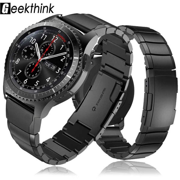 22mm 20mm relógio banda para Samsung Galaxy Watch 3 45mm 46mm Huawei Relógio GT2 Amazfit Bip Pace Motor 360 Strap de Aço Inoxidável S3 H0915