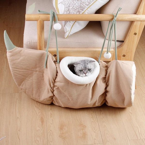 

cat toys cute lotus root interactive pet tube playing collapsible kitten play tubes ring bell ferrets tunnel