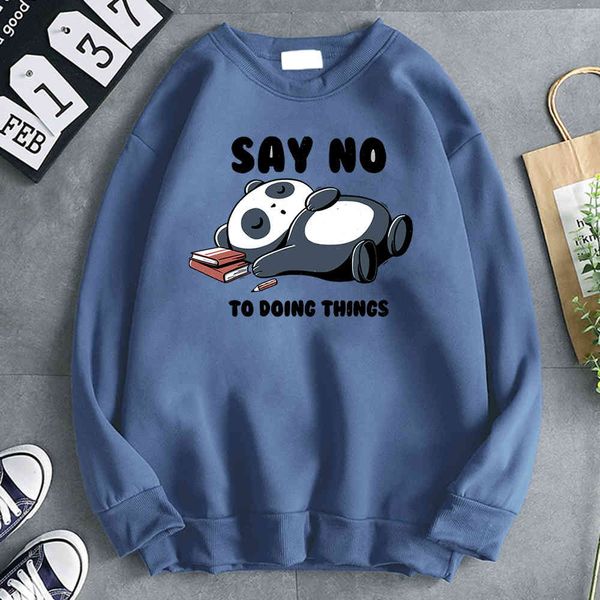 

say what you shouldn't do - panda hoodie, men's, loose sweater pocket and crew neck, punk harajuku style, kpop, Black