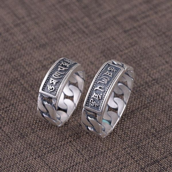 

cluster rings fnj 990 silver ring for women jewelry 100% original pure s990 sterling hollow simple buddha vajra, Golden;silver