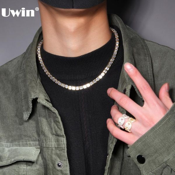

6.5mm 1 row hip hop tennis necklaces with square cz iced out chain bracelets cubic zircon fashion jewelry chains, Silver