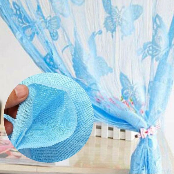 

curtain & drapes 1 piece lace net butterfly string room window tassel panel decor