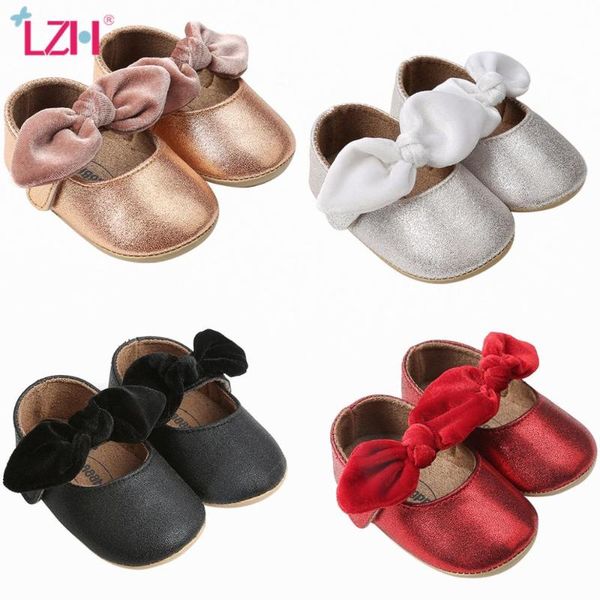 

first walkers lzh autumn baby pu leather shoes for girl moccasins bowknot princess fringe soft soled non-slip footwear crib