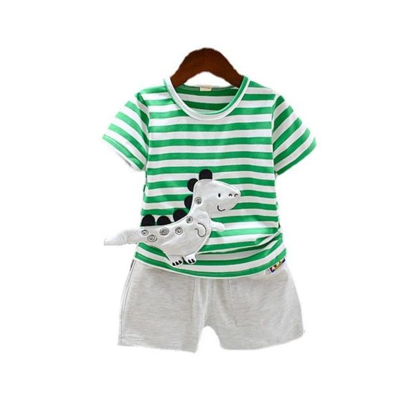 

clothing sets summer children striped baby boys girls cotton t shirt shorts 2pcs/sets kids infant clothes toddler cartoon tracksuit, White