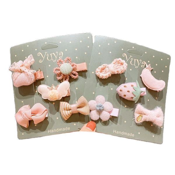 

hair accessories 5-piece set baby hairpins clips do not hurt girls princesses lanugo low volume headdresses small, Slivery;white