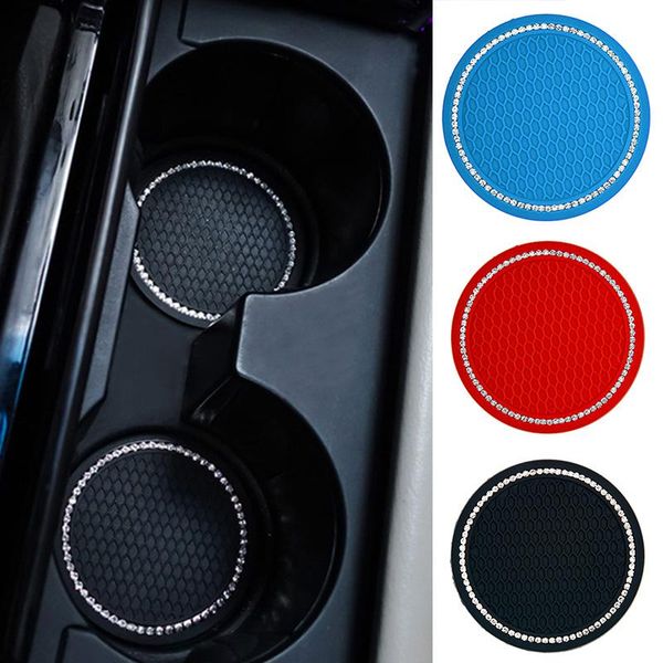 

mats & pads bling car coasters crystal rhinestone mat 7cm diamond cup holder pad hks99