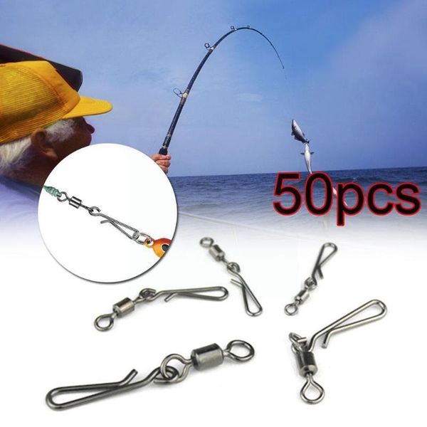

fishing hooks swivel pin barrel bearing steel hanging fishhooks with ring interlock snap connector hook w8l3