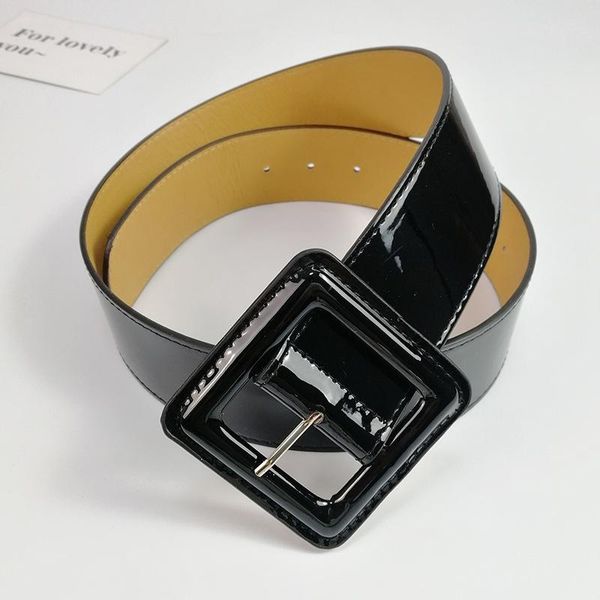 

belts summer fashion patent leather wide belt ladies dress girdle red casual, Black;brown