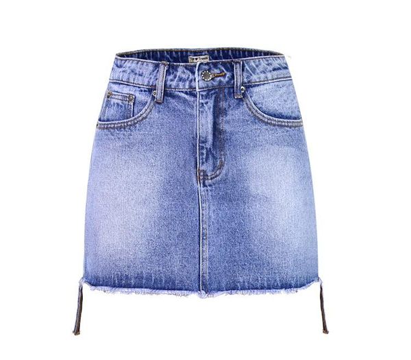 

skirts casual women mini denim elastic waist ladies jean skirt solid short, Black
