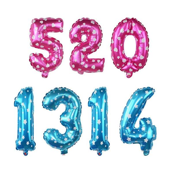 

party decoration 16 inch foil balloon helium blue pink number balloons wedding baby shower birthday souvenirs favor supplies