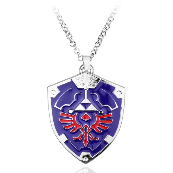 

wholesale shield graphic design metal necklace with pendant fashion casual gift anniversary party, Silver