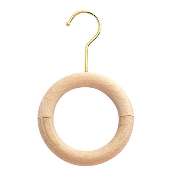 

wooden ring hanger clothing store 360 rotating s-shaped round scarf multifunctional tie holder home decoration hangers & racks