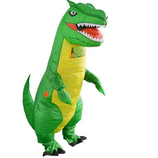 

a2ub halloween supplies party costume inflatable dinosaur blow up costumes novelty gag toys stage party prop for kids adults q0910, Blue