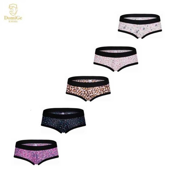 

5576 low waist printed smooth ice men's boxer underwear, Black;white