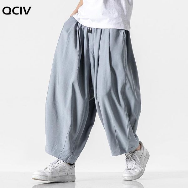 

men wide leg pants spring linen male cotton baggy trouser mens hip hop jogger m-5xl men's, Black