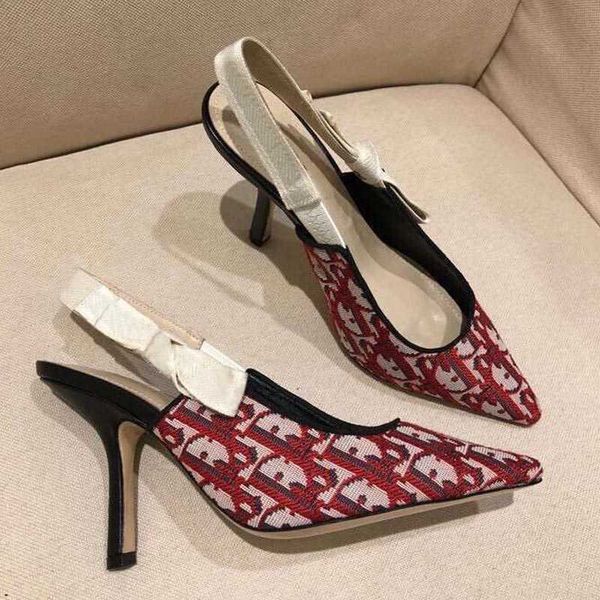 

summer ladies sandals pointed toe designer sandals with beautiful bows fashion high heel women shoes canvas women's stiletto heel dress, Black