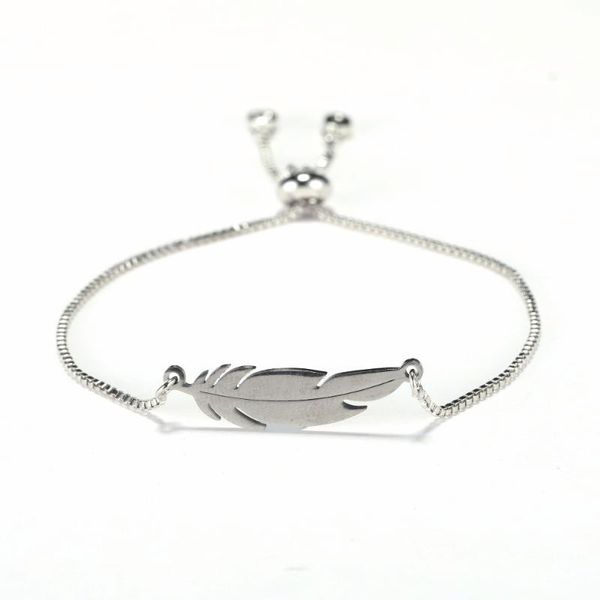 

link, chain fancy feather/fatima/tree of life/infinity/cross design bracelet charm stainless steel women wristband braclet for, Black