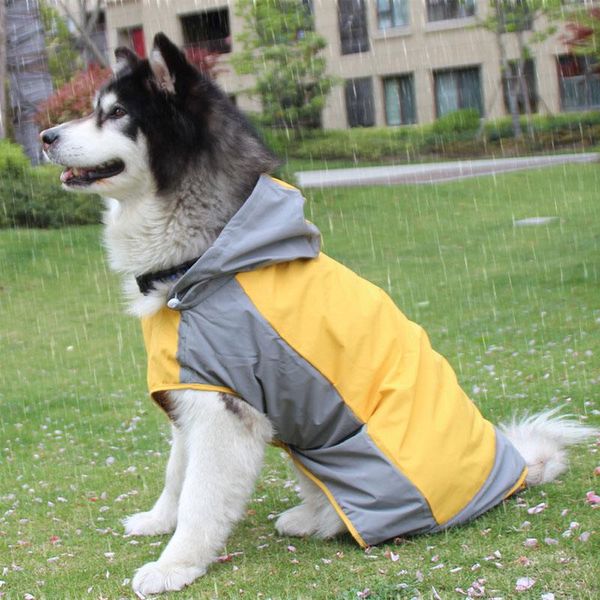 

dog waterproof raincoat reflective jacket for large medium dogs labrador golden retriever outdoor breathable cape pet supplies apparel