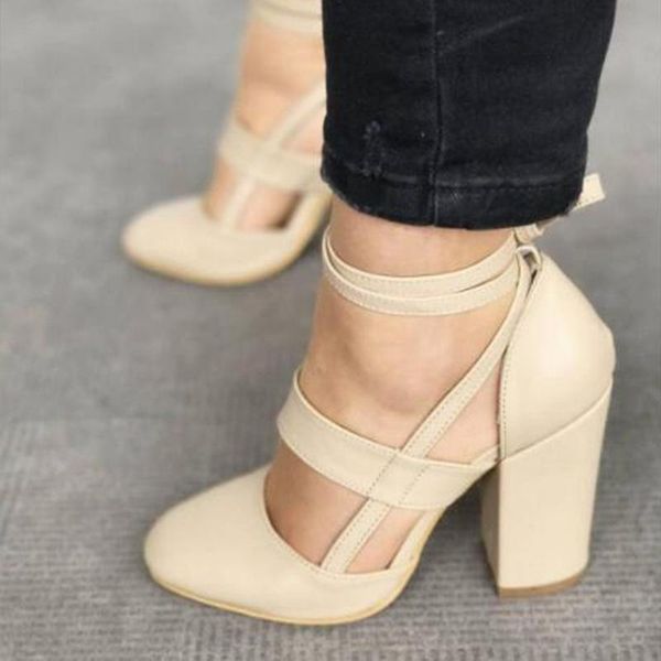 

dress shoes 2021 spring fashion round head european and american style sanding solid color with thick high heel simple sandals, Black