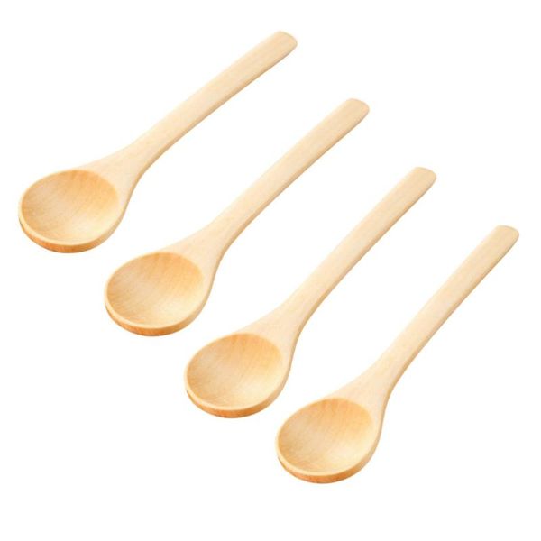 

spoons 10pcs wooden natural long handle stirring pudding honey tea