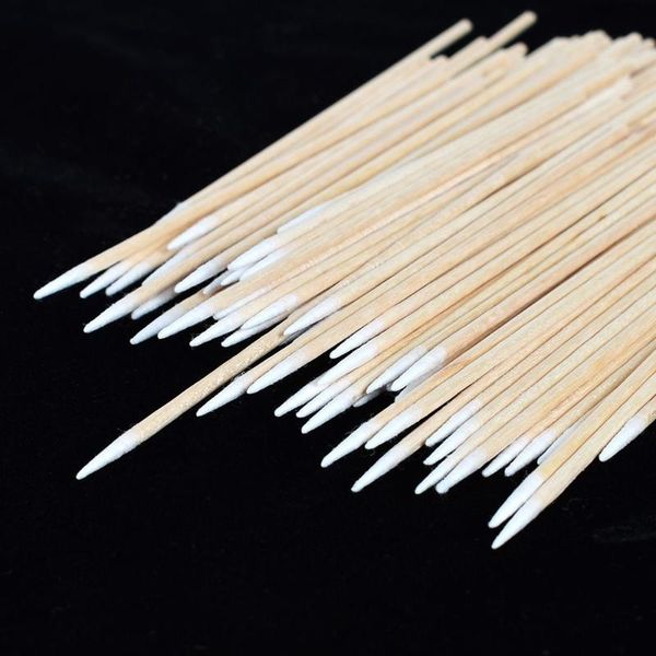

500pcs wood cotton swab cosmetics permanent makeup health ear jewelry clean sticks buds tip head brushes