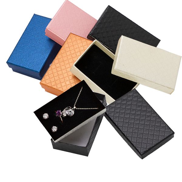 

32pcs jewelry box 8x5cm necklace ring box for jewelry multi colors jewelry packaging gift boxes earring display black sponge, Black;white